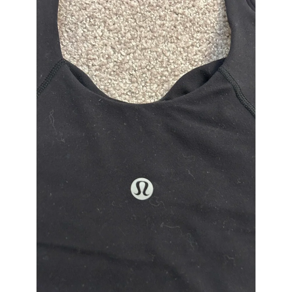 Lululemon Align Tank Top Womens 4 Black Excellent Nulu Cropped Yoga Bra